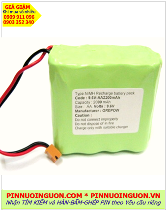 Pin sạc 9,6V-AA2000mAh NiMh-NiCd, Pin thiết bị Y Tế 9.6V AA2000mAh NiMh chính hãng _Bảo hành 6tháng